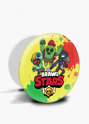 Попсокет (Popsockets) тримач для смартфону Бравл Старс (Brawl Stars) (8754-1019) Чорний MobiPrint (216748518)