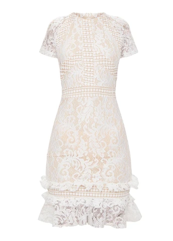 Белое коктейльное платье футляр PrettyLittleThing однотонное