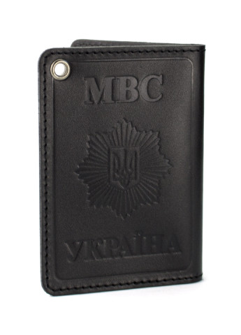 Обложка на удостоверение МВС Украины кожаная черная ST (237240386)