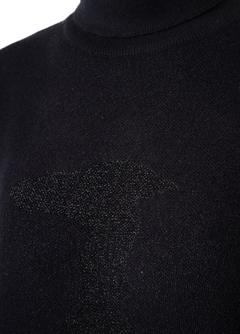 Черное кэжуал платье платье-водолазка Trussardi с логотипом