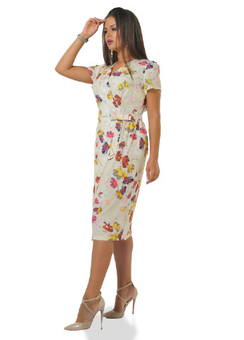 Лимонное вечернее платье Enigma с цветочным принтом