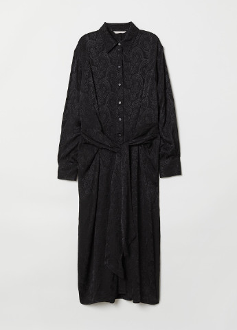 Черное кэжуал платье рубашка H&M турецкие огурцы