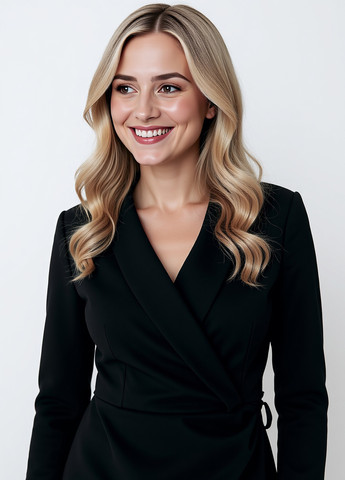 Чорна кежуал сукня на запах Mohito однотонна