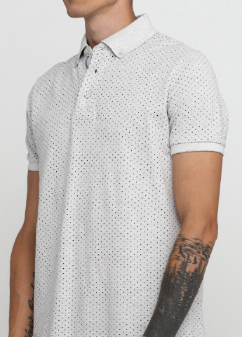 Серая футболка-поло для мужчин Celio в горошек