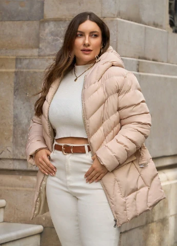 Бежевая зимняя куртка SHEIN