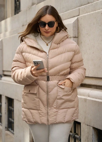 Бежевая зимняя куртка SHEIN