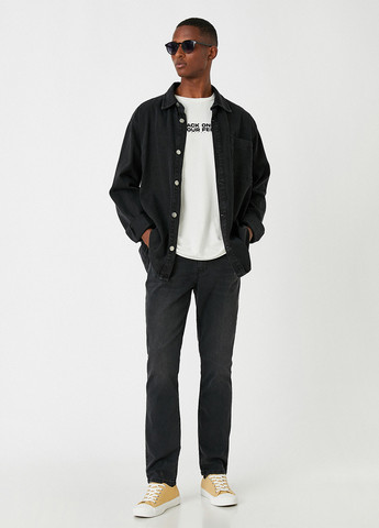 Темно-серые демисезонные прямые джинсы KOTON