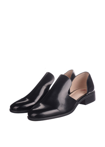 Черные женские кэжуал туфли на низком каблуке шведские - фото