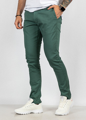 Серо-зеленые кэжуал демисезонные зауженные брюки Time of Style