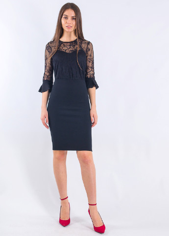 Черное кэжуал платье футляр Jessica Wright однотонное