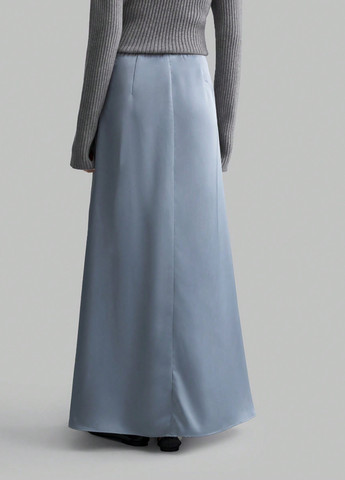 Синяя кэжуал однотонная юбка SHEIN клешированная