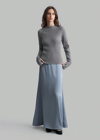 Синяя кэжуал однотонная юбка SHEIN клешированная