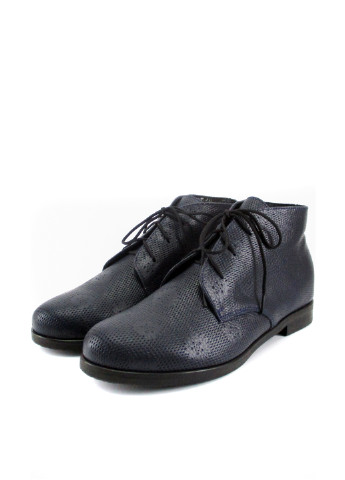 Темно-синие женские ботинки дезерты со шнурками