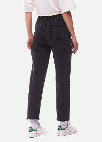 Джинси жіночі Gray Minnim Cropped буткат фіт однотонні темно-сірі джинсові бавовна
