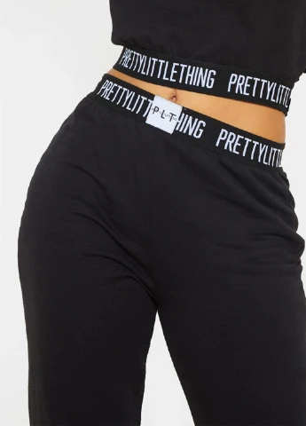 Черный свитшот PrettyLittleThing надпись без декора (254799186)
