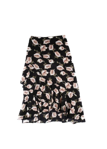 Черная цветочной расцветки юбка Boohoo