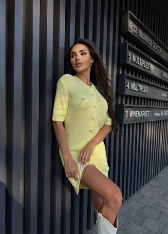 Жовтий кежуал сукня No Brand однотонна