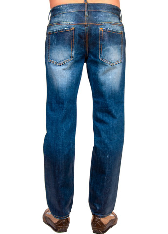 Синие демисезонные прямые джинсы Dsquared