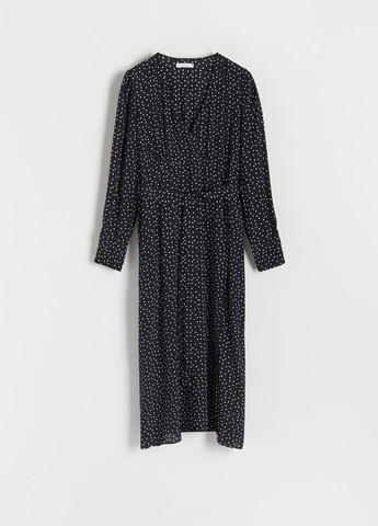 Чорно-білий кежуал сукня для вагітних в стилі армпір Reserved в горошок