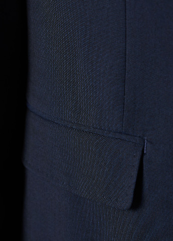 Пиджак H&M однобортный однотонный тёмно-синий деловой полиэстер, костюмная