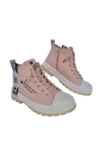 Светло-розовые кэжуал осенние ботинки No Brand