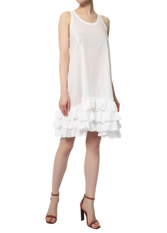 Белое кэжуал платье а-силуэт Amarea однотонное