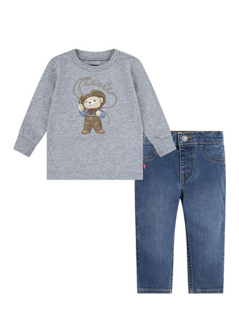 Сіро-синій демісезонний комплект (світшот, джинси) Levi's