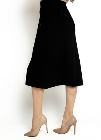 Черная кэжуал однотонная юбка Time of Style а-силуэта (трапеция)