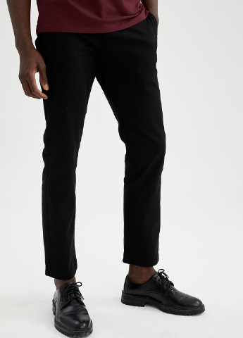 Черные кэжуал демисезонные чиносы брюки DeFacto