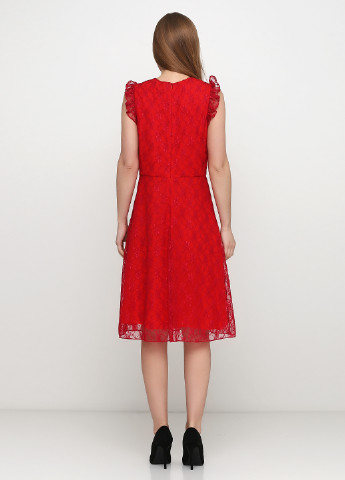 Красное коктейльное платье клеш Paul Smith однотонное