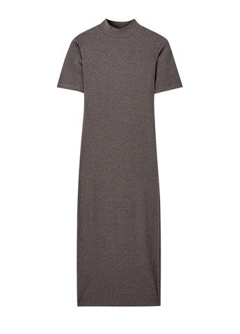 Темно-сіра кежуал сукня сукня-водолазка Pull & Bear меланжева