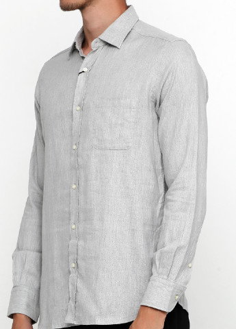 Светло-серая кэжуал рубашка Massimo Dutti