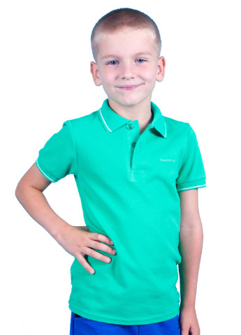 Бирюзовая детская футболка-поло для мальчика Kosta однотонная