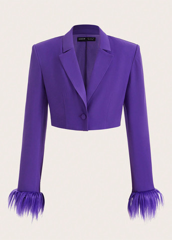 Фиолетовый женский жакет SHEIN однотонный - летний