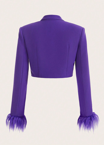 Фиолетовый женский жакет SHEIN однотонный - летний