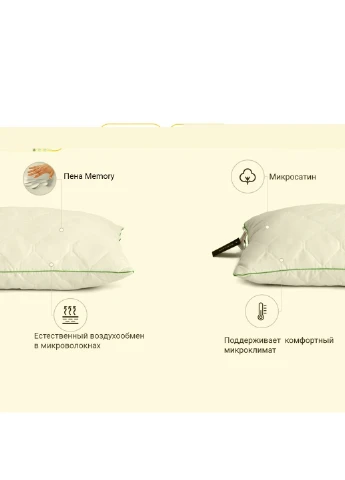 Подушка 1469 Eco memory effekt Средняя 40х60 см (2200001539464) No Brand (254013488)