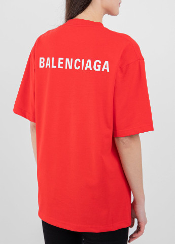 Біла футболка oversize з логотипом Balenciaga - (219987703)