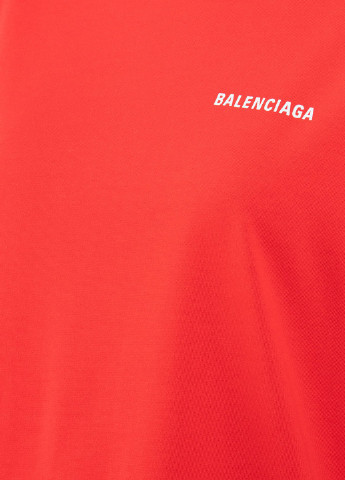 Красная всесезон белая футболка oversize с логотипом Balenciaga