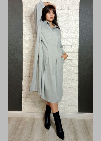 Сіра кежуал сукня оверсайз di classe однотонна
