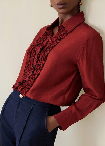 Бордовая блуза SHEIN