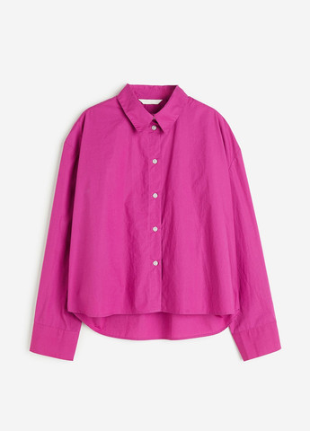 Фуксиновая (цвета Фуксия) кэжуал рубашка однотонная H&M