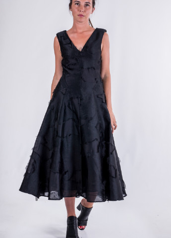 Чорна вечірня плаття, сукня кльош H&M однотонна