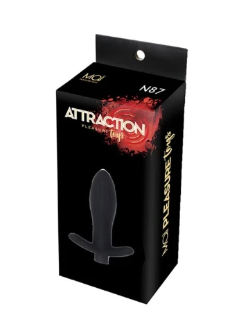 Анальная пробка с вибрацией Attraction Toys №87 Black перезаряжаемая, длина 11см, диаметр 3,5см MAI (254953831)