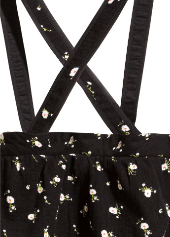 Сарафан H&M а-силует квітковий чорний кежуал