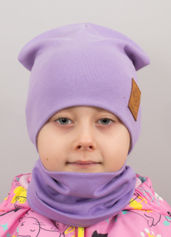Детская шапка с хомутом КАНТА "Лапка" размер 52-56 сиреневый (OC-173) Канта (222439524)