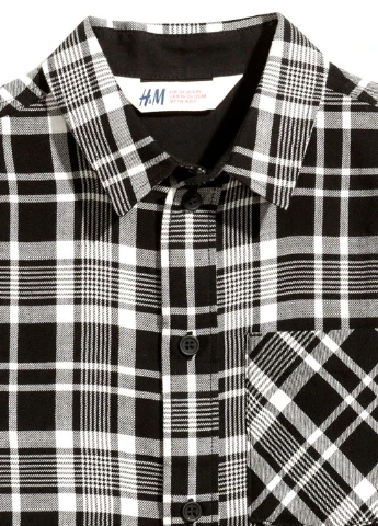 Цветная кэжуал рубашка в клетку H&M с длинным рукавом