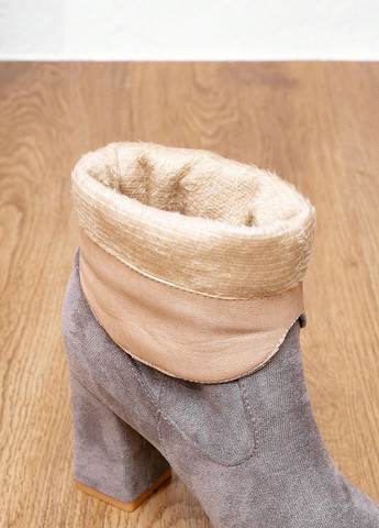 Серые осенние ботильоны SHEIN