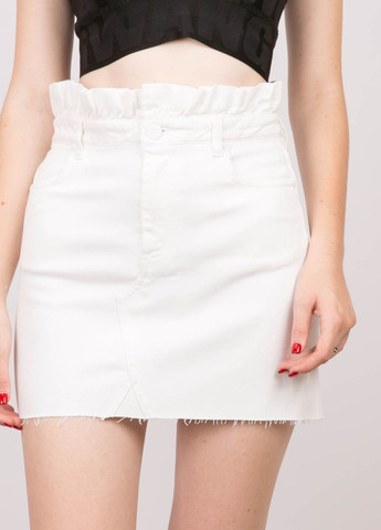 Белая джинсовая однотонная юбка Pinko