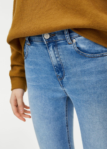 Голубые демисезонные скинни, укороченные джинсы Pull&Bear