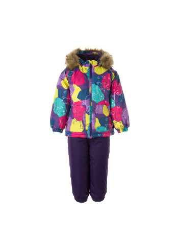 Фіолетовий зимній комплект зимовий (куртка + напівкомбінезон) avery Huppa